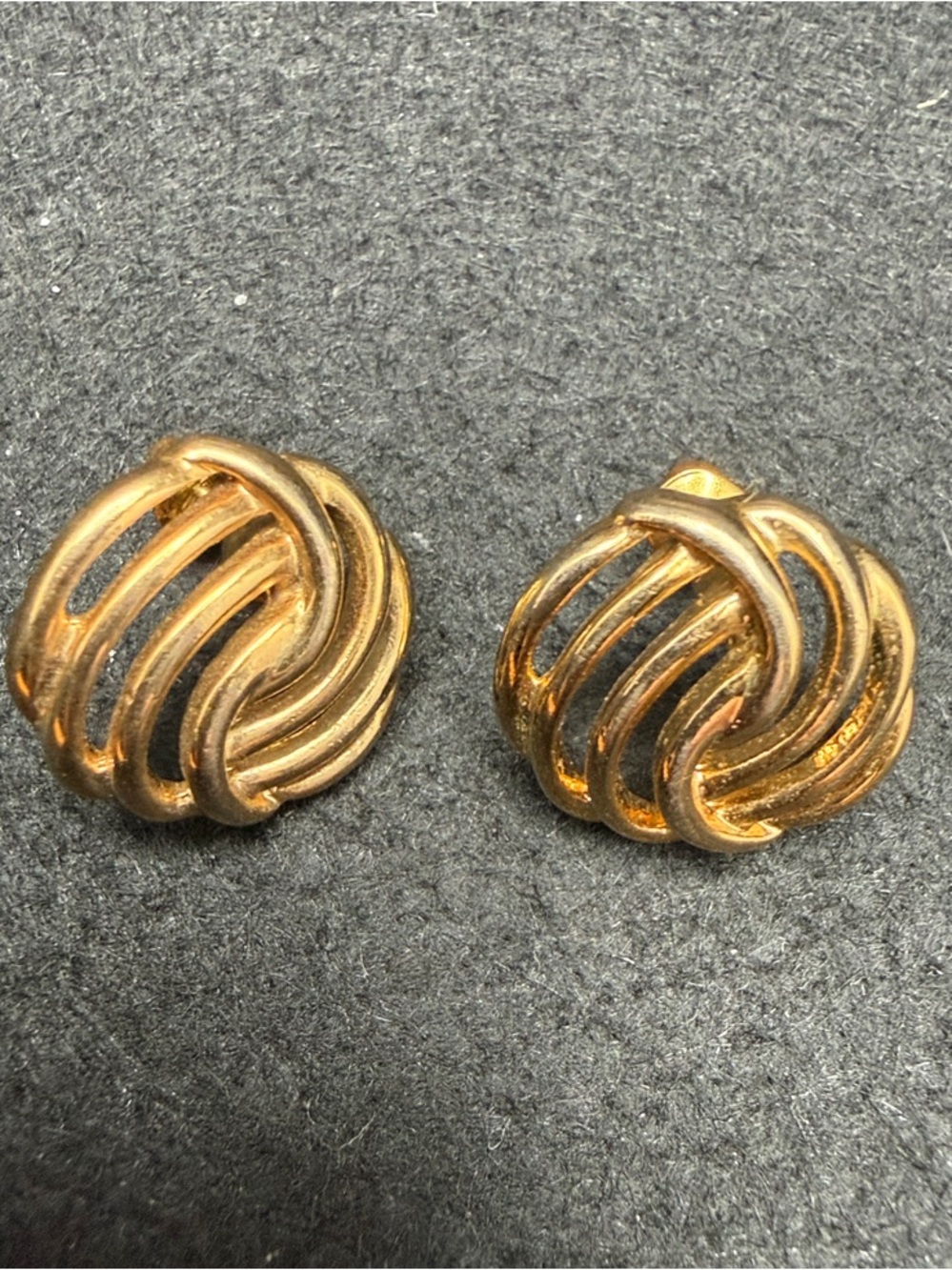 Vintage Monet Gold-Tone Knot Post-Back Open‎ Work Swirl Design